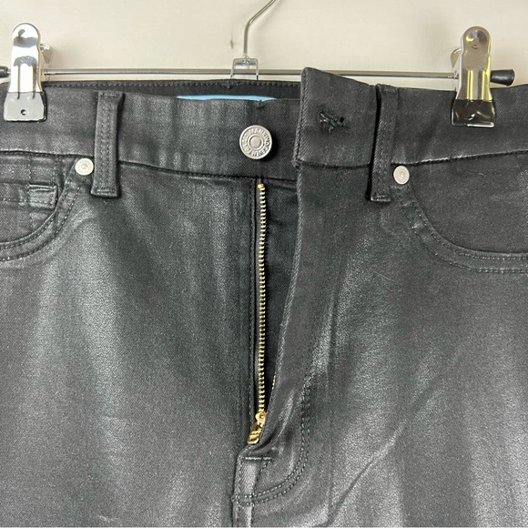 7 for all Mankind The High Waist Ankle Skinny Jeans in Black Coated Wax Size 31 - Picture 6 of 16